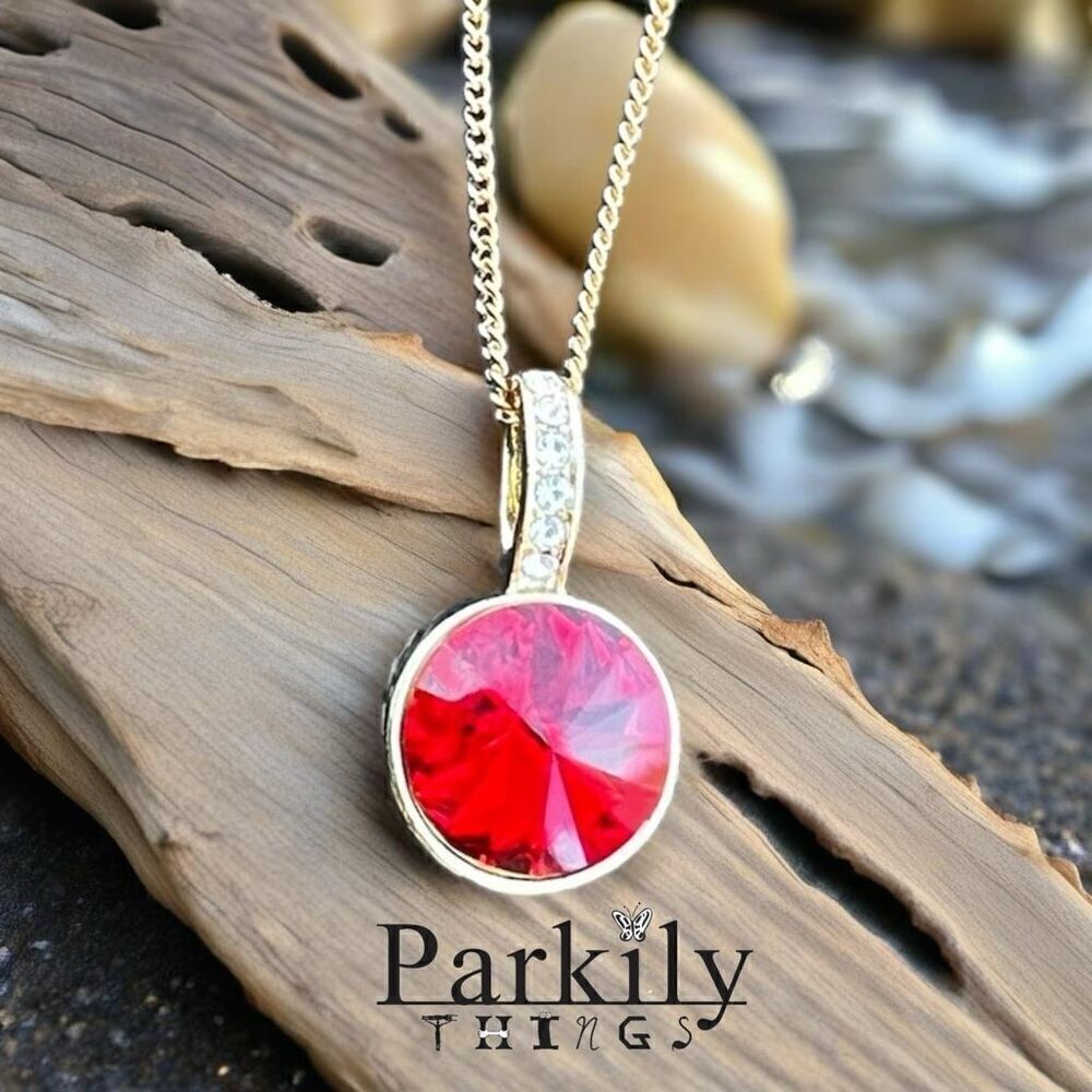 A necklace with Swarovski crystal and chain handcrafted